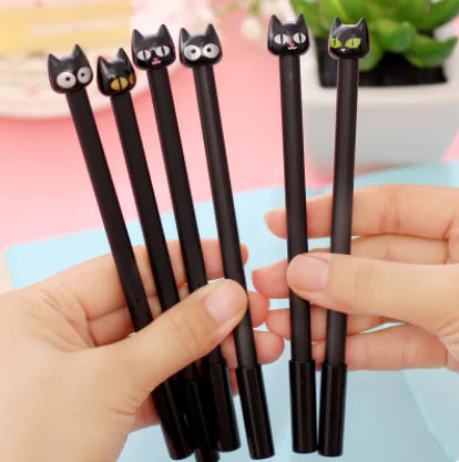 Creative Cat Expression Gel Pen - Black Cat Design