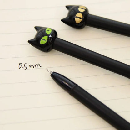 Creative Cat Expression Gel Pen - Black Cat Design