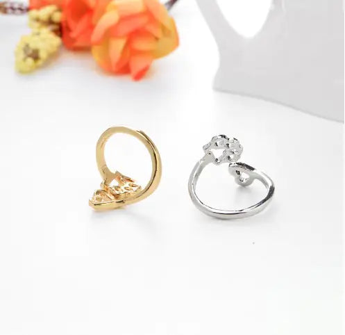 Cat Paw Open Ring - Cute Cat Design Ring
