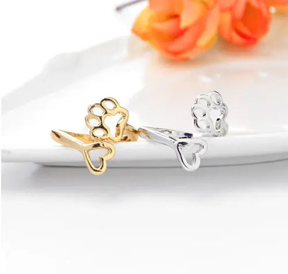 Cat Paw Open Ring - Cute Cat Design Ring