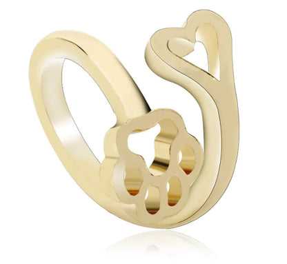 Cat Paw Open Ring - Cute Cat Design Ring