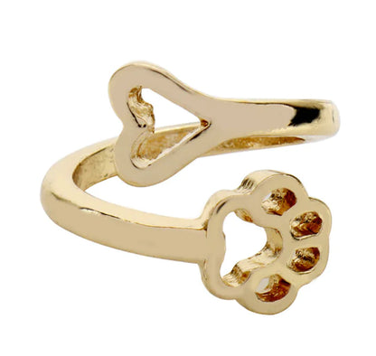 Cat Paw Open Ring - Cute Cat Design Ring